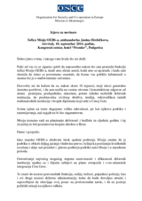 Izjava za novinare šefice Misije OEBS-a u Crnoj Gori, ambasadorke Janine Hrebičkove 