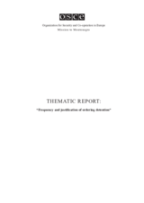 Thematic Report: “Frequency and justification of ordering detention”